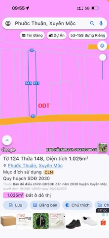 Bán Đất 1000m2 giá 7.5 tỷ tại Xã Phước Thuận Huyện Xuyên Mộc Bà Rịa - Vũng Tàu