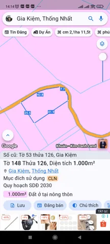 Bán Đất 1000m2 giá 500 triệu tại - Chọn - Xã Gia Kiệm Huyện Thống Nhất Đồng Nai