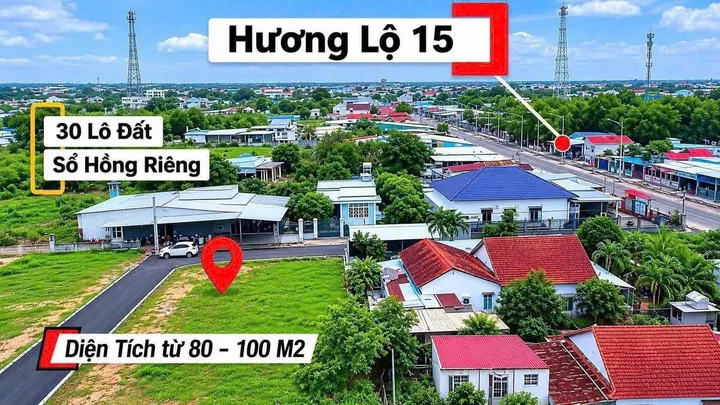 BÁN ĐẤT GIÁ ĐẦU TƯ BUNG 20 NỀN NGAY UBND PHƯỜNG TÂN TRIỀU-1 SẸC HƯƠNG LỘ 15