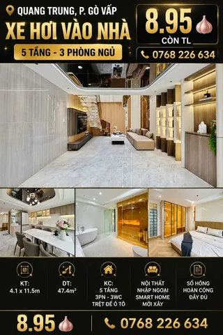 Bán Nhà riêng 48m2 có sẵn 48 m2 thổ cư giá 8.95 tỷ tại Đường Quang Trung Phường 11 Quận Gò Vấp TP. Hồ Chí Minh