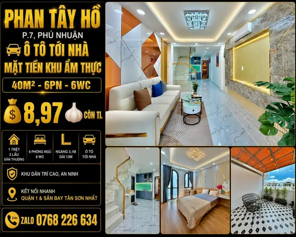 Bán Nhà riêng 40m2 có sẵn 40 m2 thổ cư giá 8.97 tỷ tại Đường Phan Tây Hồ Phường 07 Quận Phú Nhuận TP. Hồ Chí Minh