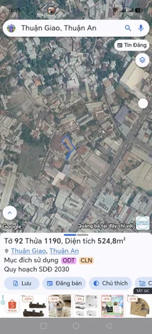 Bán nhanh 524m2 đất Thuận Giao có sẵng 266m tại Phường Thuận Giao