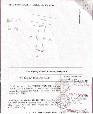 Bán Đất 99m2 có sẵn 99 m2 thổ cư giá 1.2 tỷ tại Thị trấn Lương Sơn Huyện Bắc Bình Bình Thuận