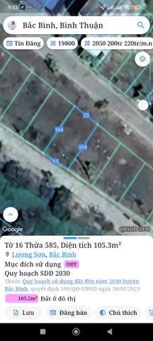 Bán Đất Ql28b 105m2 có sẵn 105 m2 thổ cư giá 1.9 tỷ tại Thị trấn Lương Sơn Huyện Bắc Bình Bình Thuận