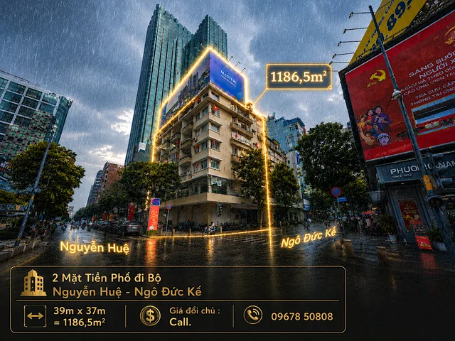 Bán Nhà 2 mặt tiền Nguyễn Huệ - Ngô Đức Kế Bến nghé Quận 1 (39 x 37)
