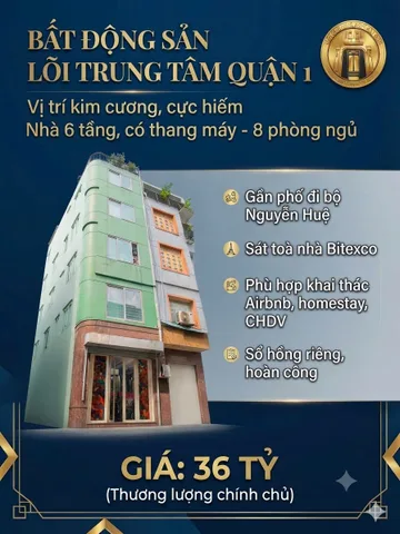 LÕI TRUNG TÂM QUẬN 1, VỊ TRÍ KIM CƯƠNG, BÁN NHÀ 6 TẦNG, GẦN PHỐ ĐI BỘ NGUYỄN HUỆ, SÁT BITEXCO, SHR