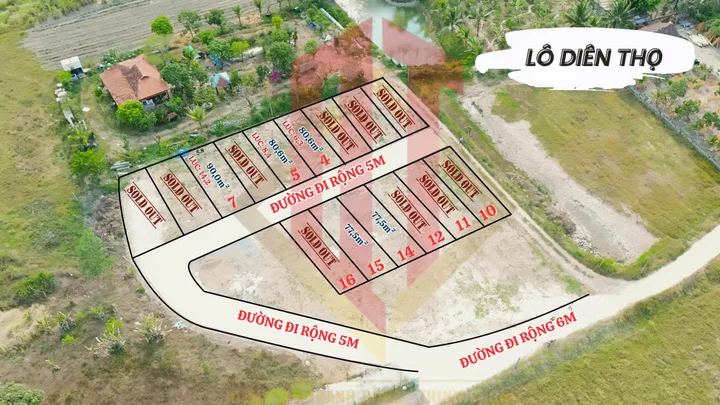 Bán Đất 77.5m2 có sẵn 77.5 m2 thổ cư giá 379.8 triệu tại Đường Tỉnh Lộ 2 Xã Diên Thọ Huyện Diên Khánh Khánh Hòa
