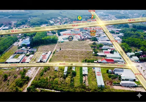 Bán cặp liền kề 500m2 - Vị trí siêu đẹp đối diện cty - Đất tại Trừ Văn Thố - Bàu Bàng - Bình Dương
