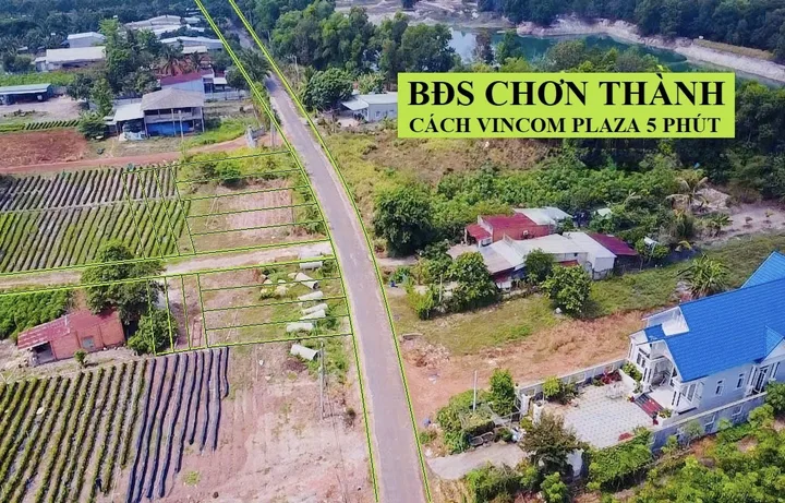 Cặp víp 500m2 sát bên cty. Giá 680tr. Bank thêm 50%. Cách Vincom 5p. Đất tại Chơn Thành - Bình Phước