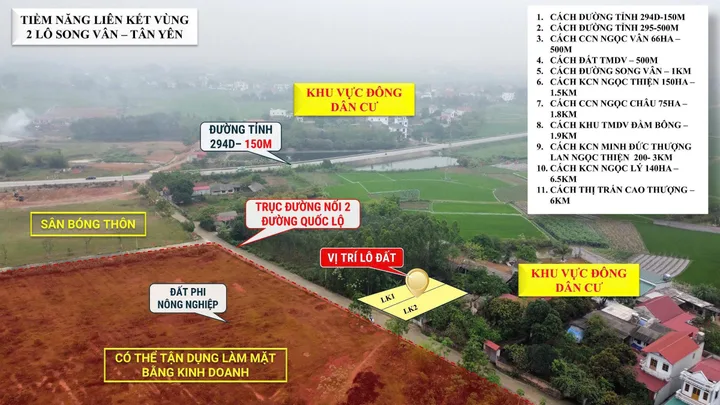 Bán Đất 118.5m2 có sẵn 118.5 m2 thổ cư giá 1.2 tỷ tại - Chọn - Xã Song Vân Huyện Tân Yên Bắc Giang