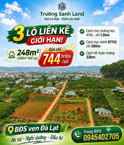 Cân bán lô đất 250m , giá 744triệu, Xã Nam Ban Lâm Hà Lâm Đồng ( Cách Dalat 20km)