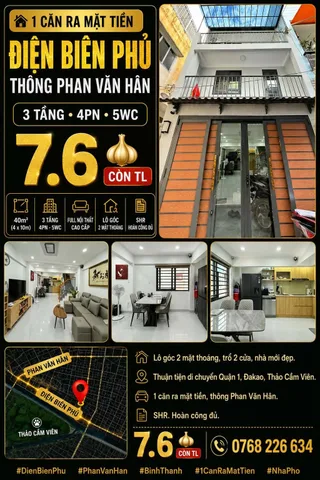 Bán Nhà riêng 40m2 có sẵn 40 m2 thổ cư giá 7.6 tỷ tại - Chọn - Phường 17 Quận Bình Thạnh TP. Hồ Chí Minh