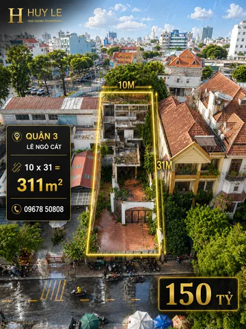 Bán Đất mặt tiền Quận 3 - 14 Lê Ngô Cát [10 x 31 = 311m2]