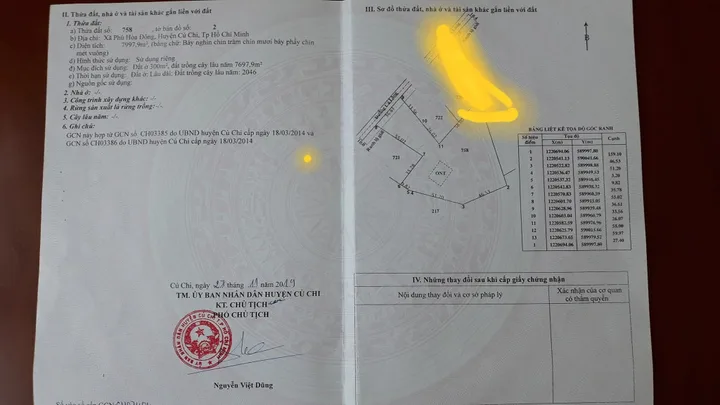 Bán đất mặt tiền nhựa thông Cá Lăng tại Xã Phú Hòa Đông Huyện Củ Chi TP. Hồ Chí Minh