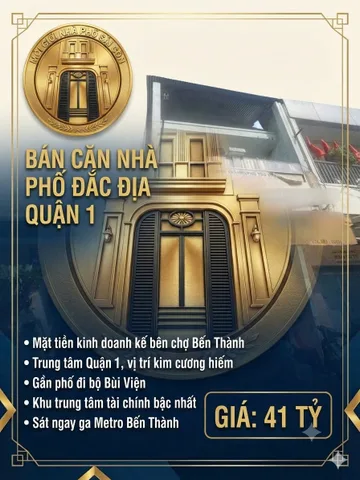 BÁN NHÀ MẶT TIỀN KINH DOANH, KẾ BÊN CHỢ BẾN THÀNH, GẦN PHỐ TÂY BÙI VIỆN, SÁT GA METRO, SHR