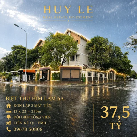 Biệt Thự 2 mặt tiền HimLam 6A (Trung Sơn)