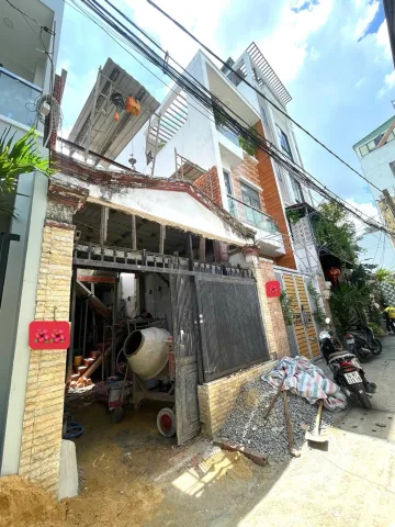 (Tặng full nội thất khi hoàn thiện - Hẻm ba gác thông thoáng) Trục Nguyễn Tư Giản An Hội Tây - 6.x tỷ - 4x11.5m (46m²) - 2 Tầng mới tinh đang hoàn thiện, 3 Phòng ngủ công năng tối ưu