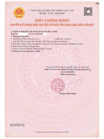 Đất xào TP Hồ Chí Minh sẵn vườn cây ăn trái, sổ hồng sẵn