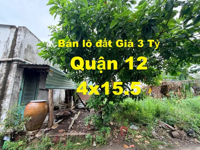 Bán Đất Thạnh Xuân 52 Quận 12: 62m2 Hẻm Xe Hơi 4×15.5m Giá 3 Tỷ TL Gần Gò Vấp
