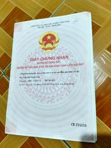 Bán Đất 167m2 có sẵn 100 m2 thổ cư giá 750 triệu tại - Chọn - Xã Tân Phước Huyện Đồng Phú Bình Phước