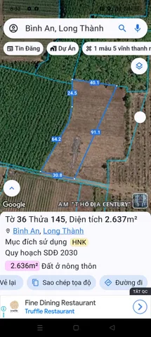 Bán Đất 2637m2 giá 2.6 tỷ tại - Chọn - Xã Bình An Huyện Long Thành Đồng Nai