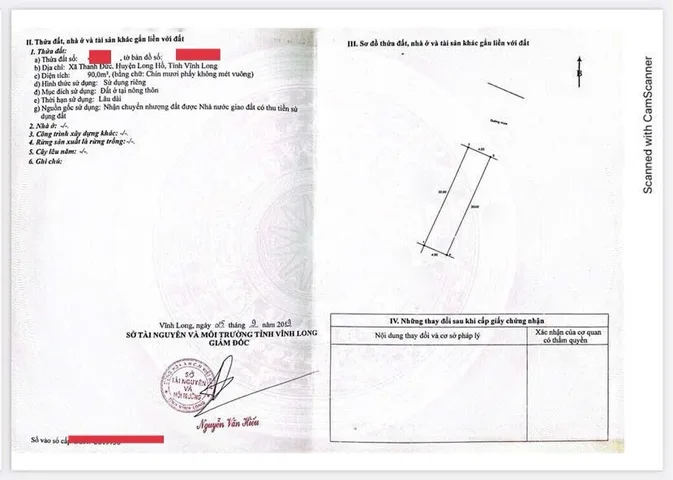 Bán Đất 90m2 có sẵn 90 m2 thổ cư giá 750 triệu tại Xã Thanh Đức Huyện Long Hồ Vĩnh Long
