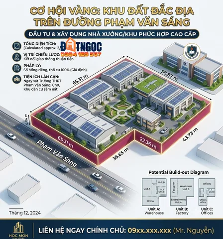 🛑Bán Đất 3400m2 giá 38 tỷ tại Mặt tiền Phạm Văn Sáng Xuân Thới Thượng Hóc Môn TP. Hồ Chí Minh