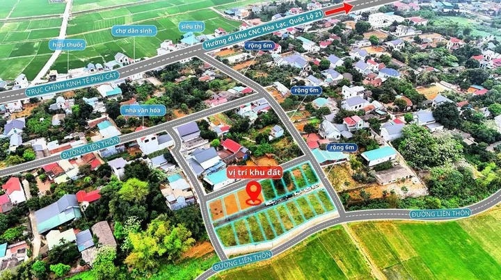 Bán Đất 100m2 Full thổ cư, ô tô vào nhà giá 1.5 tỷ tại Đường Láng Hòa Lạc Xã Phú Cát Huyện Quốc Oai Hà Nội