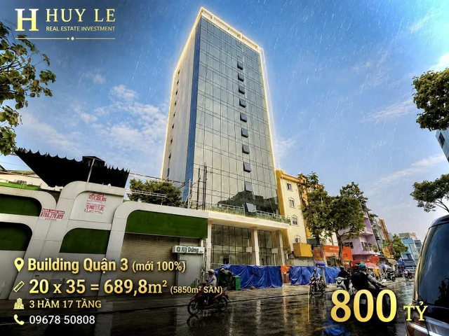 Bán Buiding 10 Kỳ Đồng, Quận 3  (3 hầm 17 tầng) mới 100%