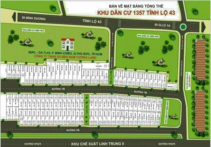BÁN ĐẤT DỰ ÁN NAM CƯỜNG – TL43, PHƯỜNG TAM BÌNH, TP THỦ ĐỨC - CHỈ 3T680