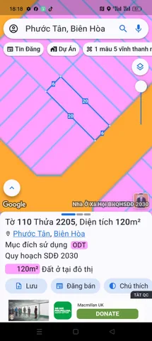 Biên hoa new citi Bán Đất 120m2 có sẵn 120 m2 thổ cư giá 1.6 tỷ tại Xã Phước Tân Thành phố Biên Hòa Đồng Nai