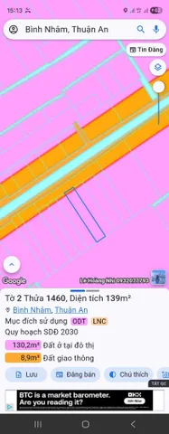 Bán Đất 140m2 có sẵn 50 m2 thổ cư giá 2.5 tỷ tại Phường Bình Nhâm Thị xã Thuận An Bình Dương