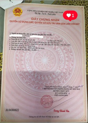 ĐẤT ĐẸP - ĐẦU TƯ SINH LỜI - Chính Chủ Bán Lô Đất Trung Tâm Ngãi Giao, Châu Đức, BRVT