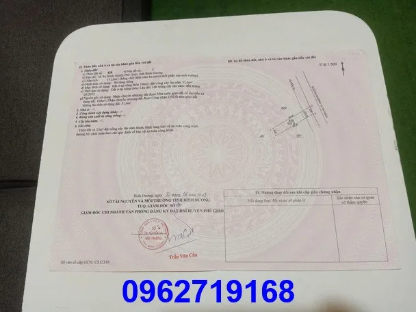 Bán Đất 131.6m2 có sẵn 131.6 m2 thổ cư giá 650 triệu tại - Chọn - - Chọn - Xã Phú Giáo TP. Hồ Chí Minh