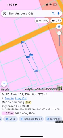 Bán Đất 276m2 có sẵn 80 m2 thổ cư giá 1.28 tỷ tại Xã An Ngãi Huyện Long Điền Bà Rịa - Vũng Tàu