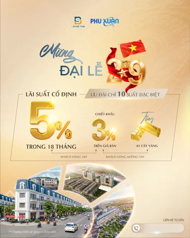 Khách hàng vay CĐT: Được hỗ trợ lãi suất cố định 5%/năm trong 18 tháng.