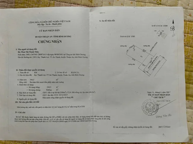 Bán Nhà riêng 345m2 có sẵn 200 m2 thổ cư giá 12 tỷ tại Phường An Thạnh Thị xã Thuận An Bình Dương