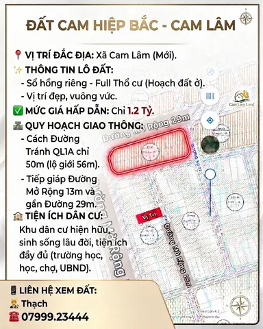 1 Tỷ 2  Cam Hiệp Bắc - Cam Lâm . ( Xã Cam Lâm )