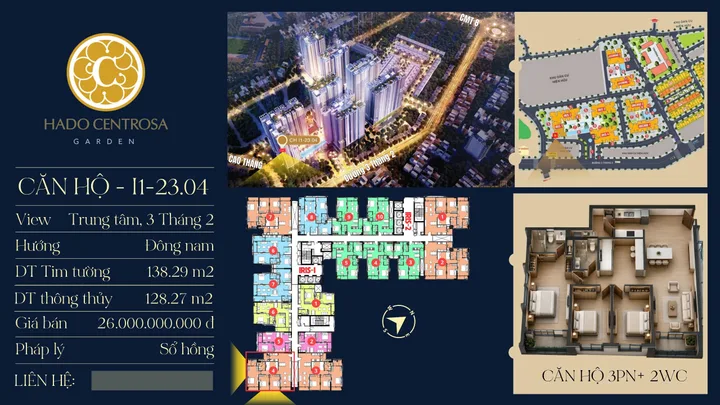 BDS HVL [NC] BÁN CĂN HỘ 3PN CHUNG CƯ HÀ ĐÔ QUẬN 10