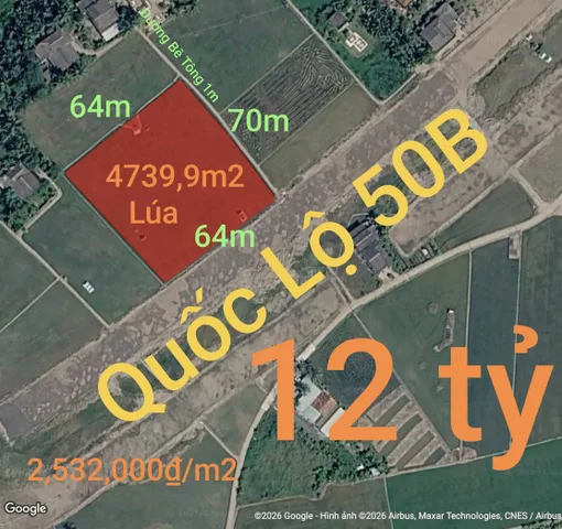 Bán Đất 4739.9m2 giá 12 tỷ tại Xã Đức Tân Huyện Tân Trụ Long An