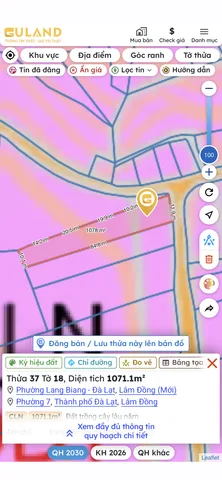 Bán Đất 1000m2 giá 16 tỷ tại Phường 7 Thành phố Đà Lạt Lâm Đồng
