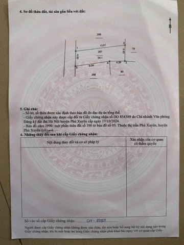 Bán Đất 54.1m2 có sẵn 52.4 m2 thổ cư giá 2.26 tỷ tại - tiểu khu đông đoài- Xã Phú Xuyên Hà Nội