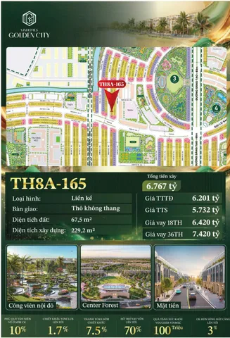 🔥 CĂN ĐẸP GIÁ TỐT – LIỀN KỀ TH8A-165 | VINHOMES GOLDEN CITY 🔥