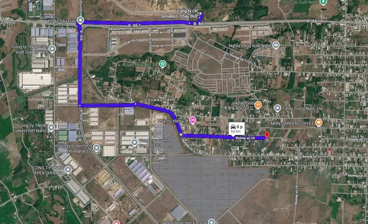 Cho thuê Đất 221.8m2 có sẵn 100 m2 thổ cư giá 3 triệu tại Xã Nghĩa Thành Huyện Châu Đức Bà Rịa - Vũng Tàu