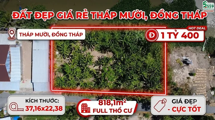Chính chủ cần bán đất full thổ cư tại Xã Phương Thịnh, Đồng Tháp mới