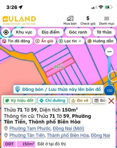 Bán Đất 150m2 giá 920 triệu tại Phường Tam Phước Thành phố Biên Hòa Đồng Nai