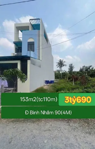 Bán Đất 153m2 có sẵn 110 m2 thổ cư giá 3.69 tỷ tại Phường Bình Nhâm Thị xã Thuận An Bình Dương