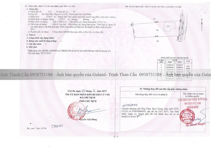 Bán Đất 2216m2 có sẵn 300 m2 thổ cư giá 9.9 tỷ tại Xã Thái Mỹ Huyện Củ Chi TP. Hồ Chí Minh