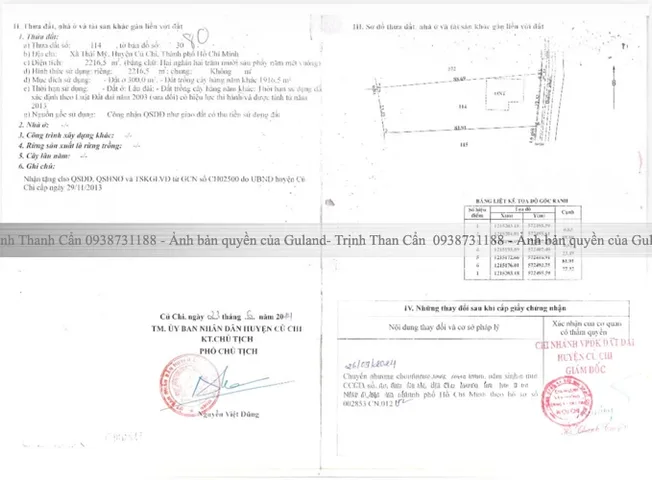 Bán Đất 2216m2 có sẵn 300 m2 thổ cư giá 9.9 tỷ tại Xã Thái Mỹ Huyện Củ Chi TP. Hồ Chí Minh