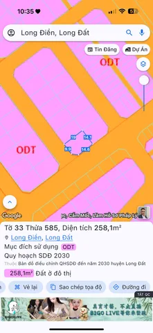 Bán Đất 258m2 có sẵn 258 m2 thổ cư giá 3.5 tỷ tại Thị trấn Long Điền Huyện Long Điền Bà Rịa - Vũng Tàu